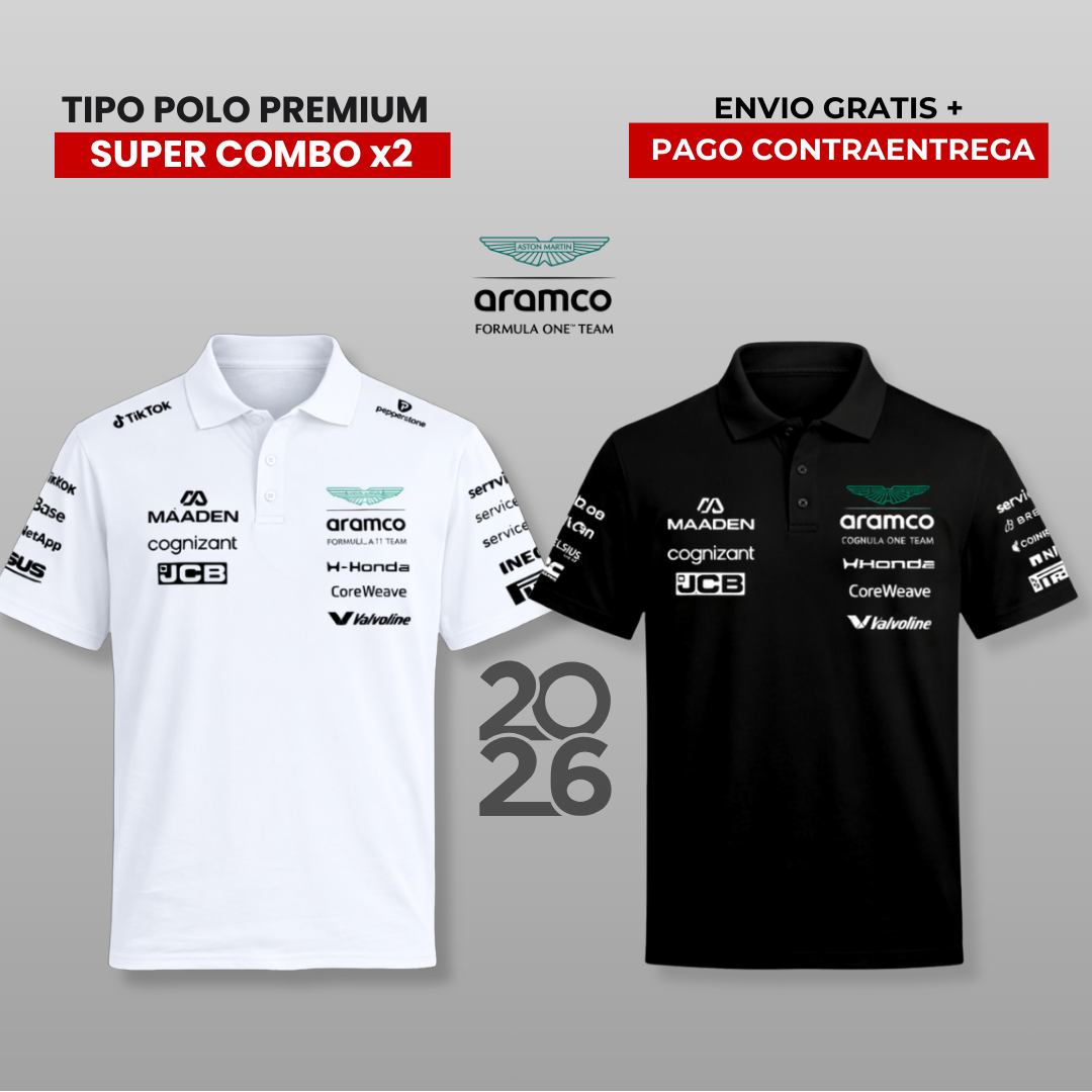 PACK 2 POLOS PREMIUM ASTON MARTIN 2026 F1 TEAM