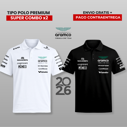 PACK 2 POLOS PREMIUM ASTON MARTIN 2026 F1 TEAM