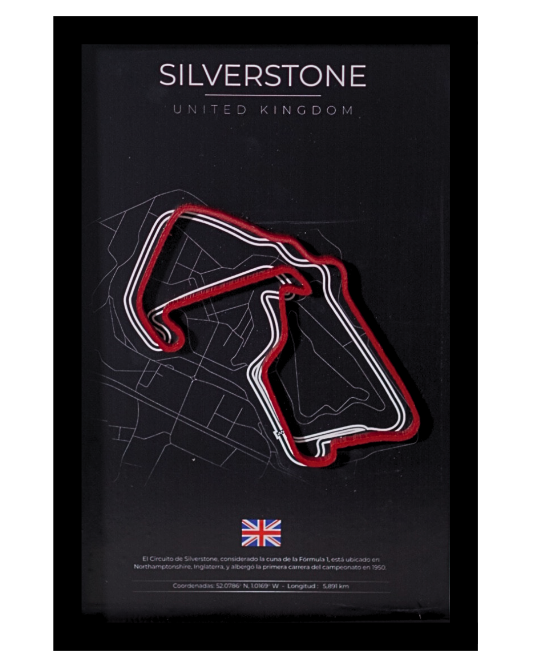 Cuadro F1 X3 Pista Con Altura Y Profundidad (Monaco, Silverstone, Monza)
