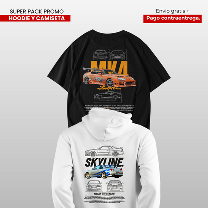 PACK CAMISETA Y HOODIE SUPRA Y GTR SKYLINE