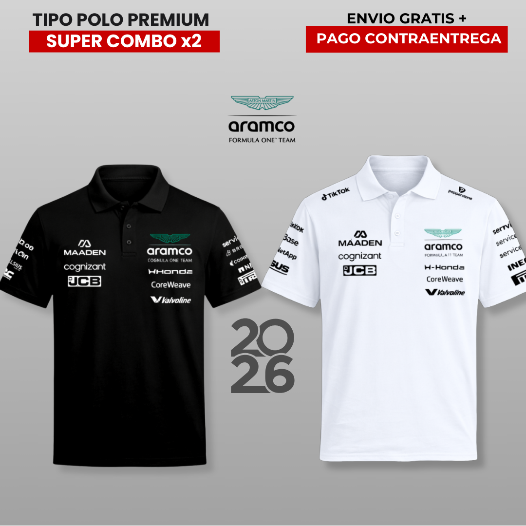 PACK 2 POLOS PREMIUM ASTON MARTIN 2026 F1 TEAM