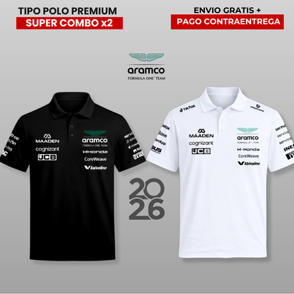 PACK 2 POLOS PREMIUM ASTON MARTIN 2026 F1 TEAM