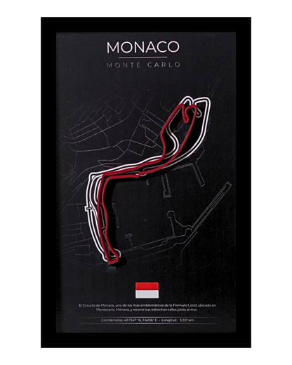 Cuadro F1 X3 Pista Con Altura Y Profundidad (Monaco, Silverstone, Monza)