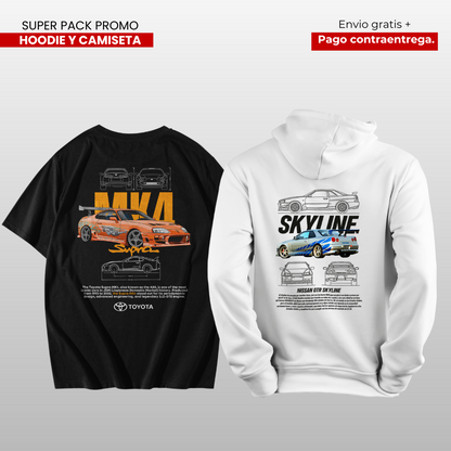 PACK CAMISETA Y HOODIE SUPRA Y GTR SKYLINE