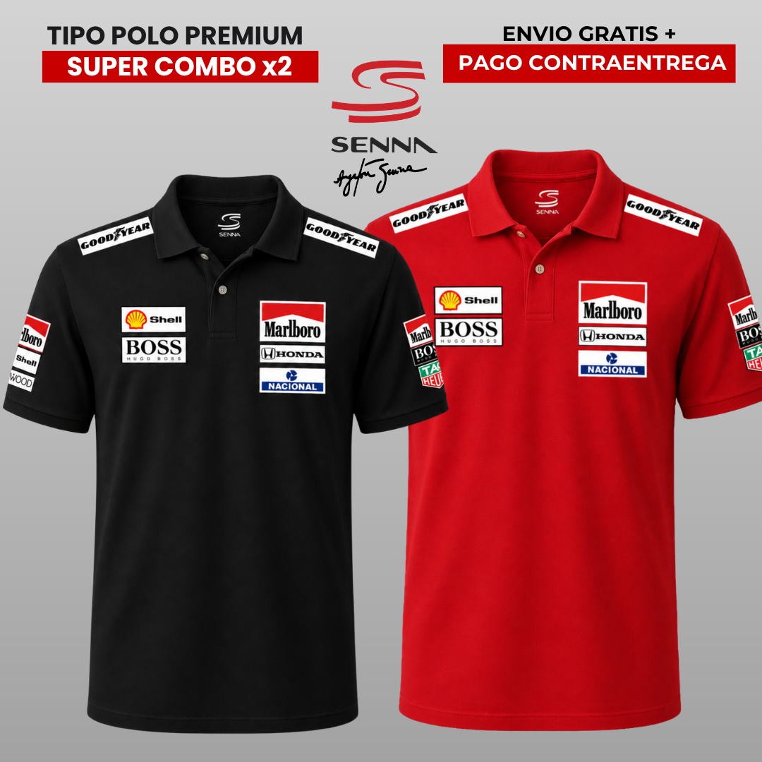 PACK 2 POLOS PREMIUM AYRTON SENNA⚫🔴