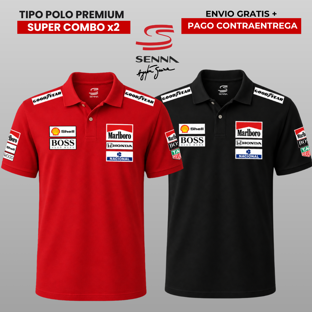 PACK 2 POLOS PREMIUM AYRTON SENNA⚫🔴