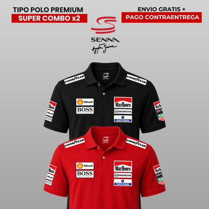 PACK 2 POLOS PREMIUM AYRTON SENNA⚫🔴