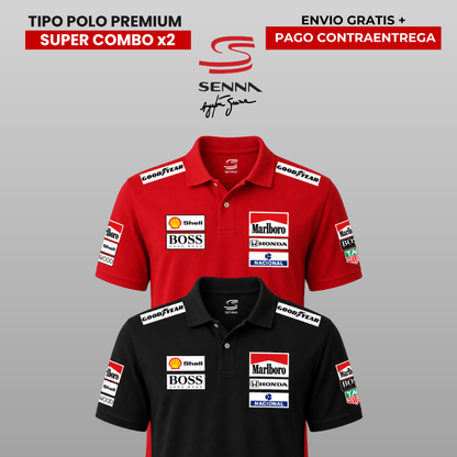 PACK 2 POLOS PREMIUM AYRTON SENNA⚫🔴