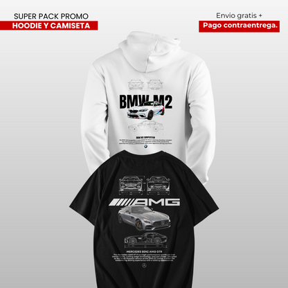 PACK CAMISETA Y HOODIE MERCEDES AM GT Y BMW M2