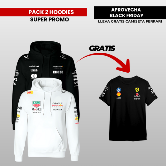 PACK X 2  HOODIES RB MCLAREN ( CAMISETA PREMIUM  GRATIS )