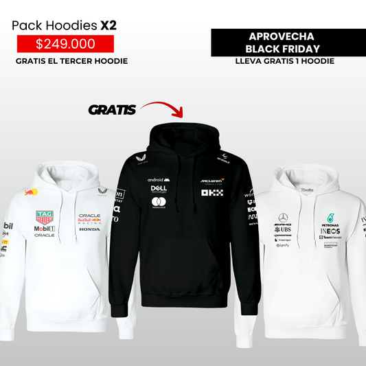 PACK X 2 HOODIES MERCEDES RB ( HOODIE GRATIS )