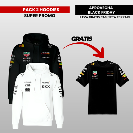 PACK X 2  HOODIES RB MCLAREN ( CAMISETA PREMIUM  GRATIS )