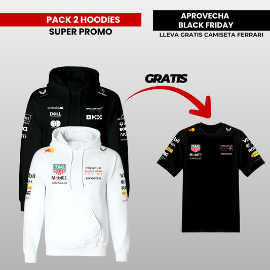 PACK X 2  HOODIES RB MCLAREN ( CAMISETA PREMIUM  GRATIS )