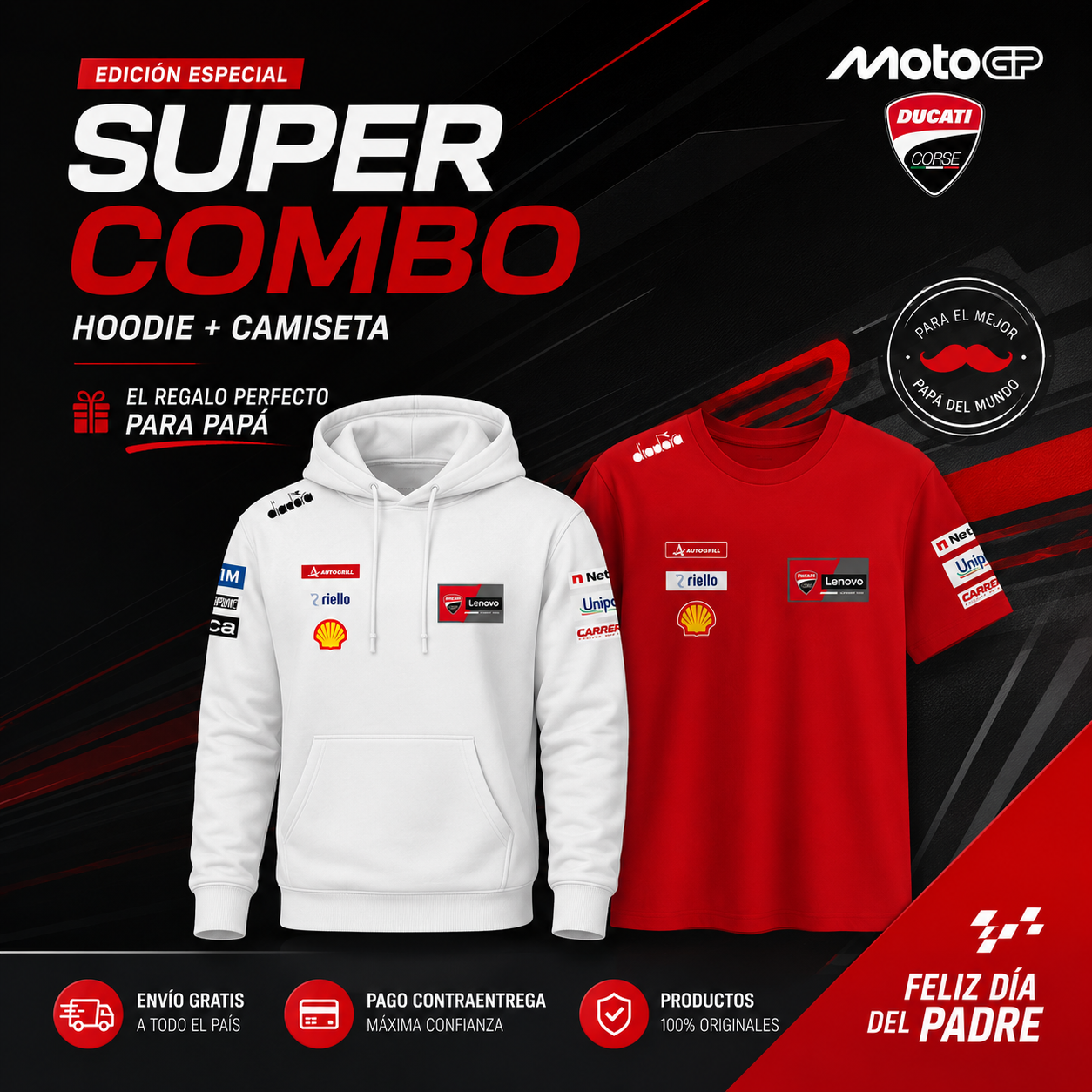 PACK HOODIE + CAMISETA  DUCATI