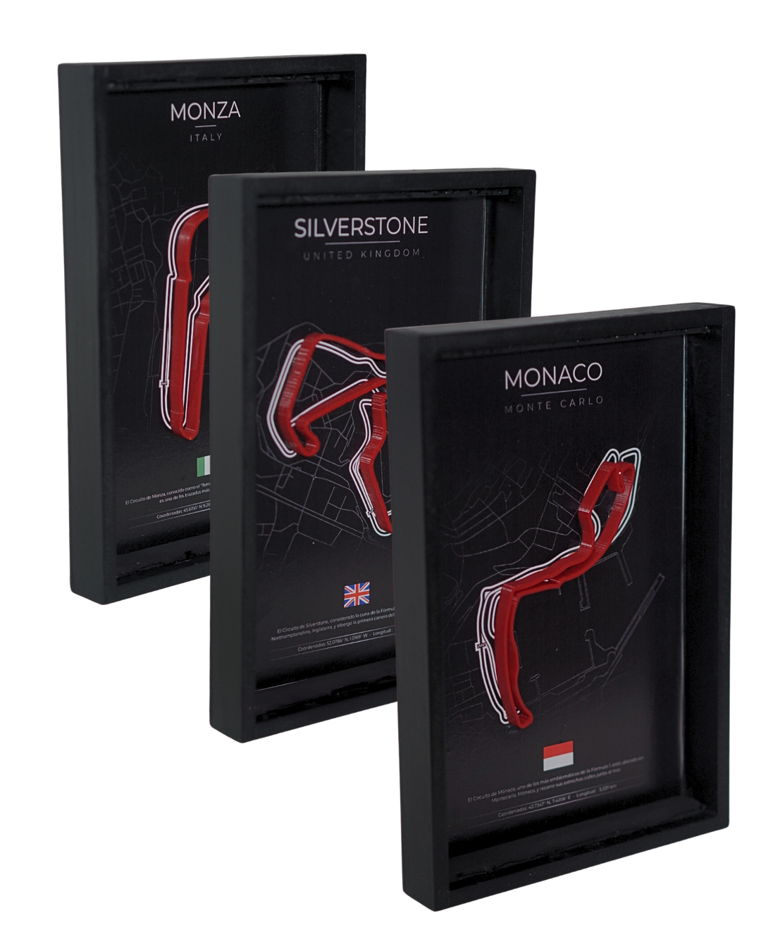 Cuadro F1 X3 Pista Con Altura Y Profundidad (Monaco, Silverstone, Monza)