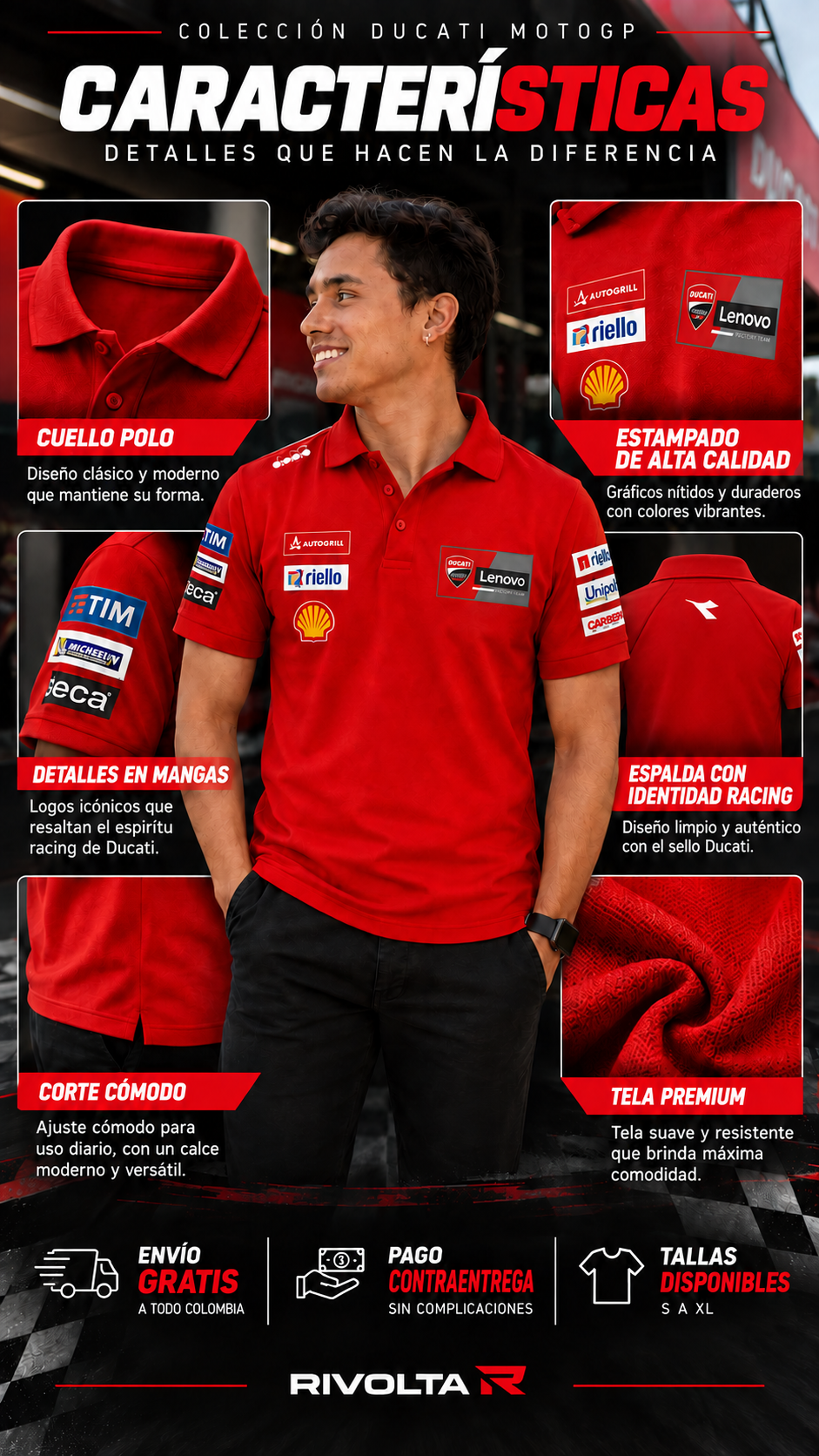 Características polos Ducati MotoGP