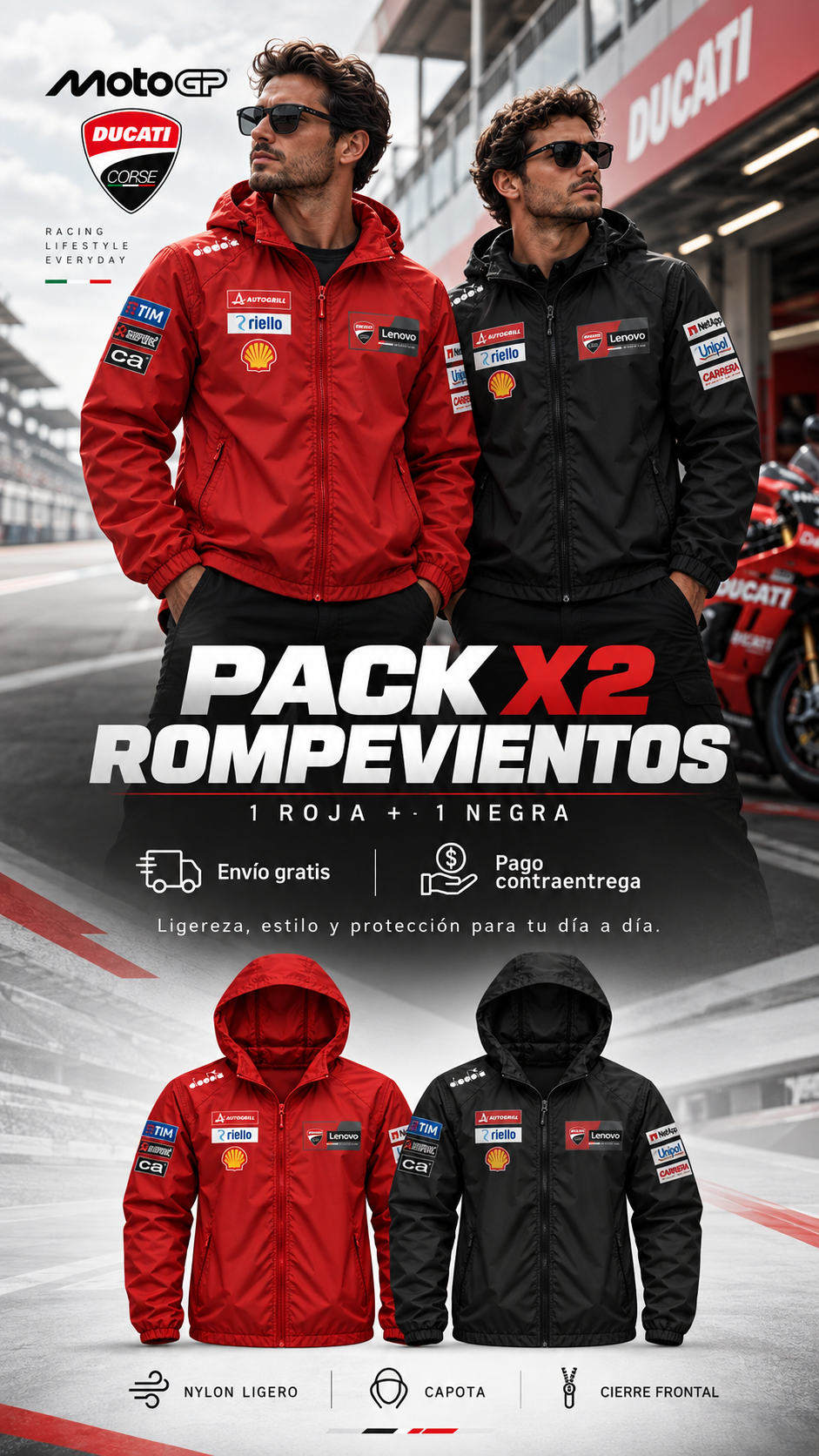 Pack x2 rompevientos Ducati