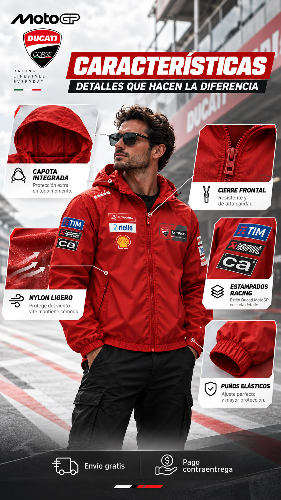Hechas para acompañarte rompevientos Ducati