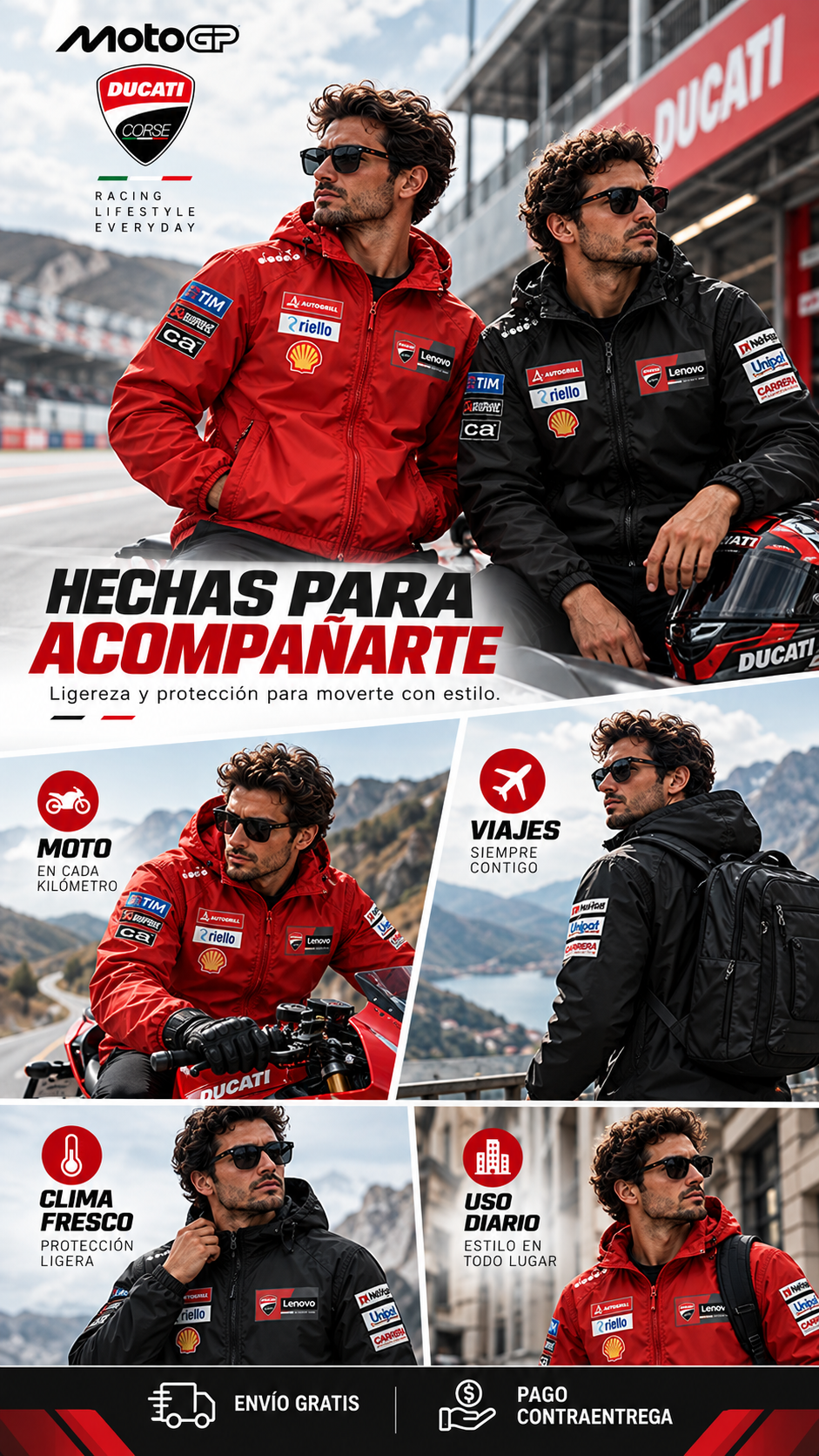 Lo que recibes pack x2 rompevientos Ducati