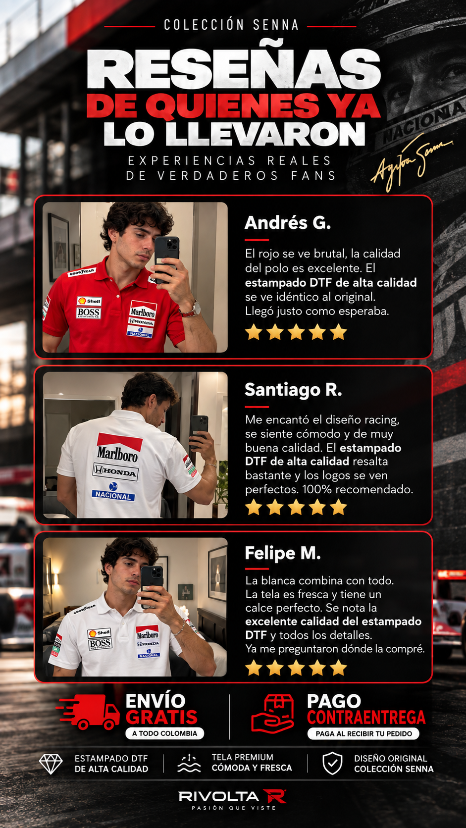 Reseñas de clientes polos Senna
